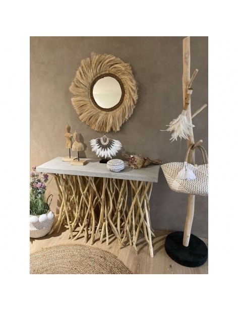 Miroir en feuilles d'abaca Miroir en feuilles d'abaca